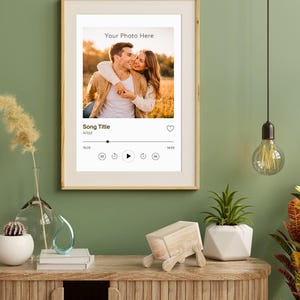 Aangepaste albumposter met foto en QR-code | Gepersonaliseerde liedafdruk | Muurkunst in Spotify-stijl