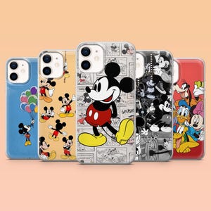 Mickey Mouse Phone Case Disney Cartoon Collage Cover for iPhone 17Pro, 16, 15, 14, Samsung S25, S24, S23, S22, S55, A16, A26, Pixel 10, 9