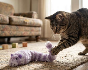 Interactive Cat Toy | Motion Sensor Crawling Mouse Plush | Automatic Moving Cat Toy | Smart Electronic Kitten Toy