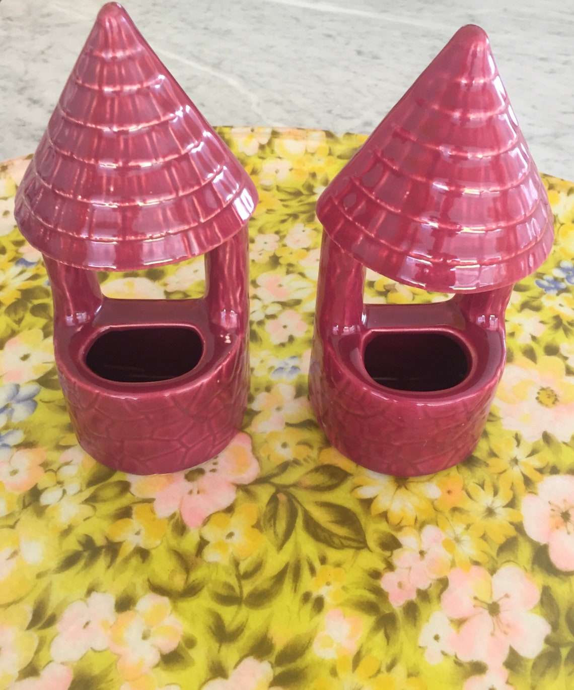 Mid Century Glazed Ceramic Wall Pockets Set of 2 Vintage Wall Etsy