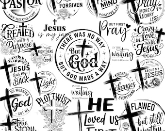 Christian PNG Bundle, Faith Quote Sublimation Designs, Bible Verse & Jesus PNG, Religious Shirt Graphics, Be the Light PNG, Digital Download