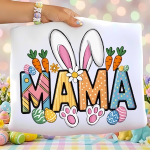 Easter Mama PNG | Bunny Bow PNG | Coquette Easter Mama Design | Preppy Easter PNG | Girly Doodle Sublimation
