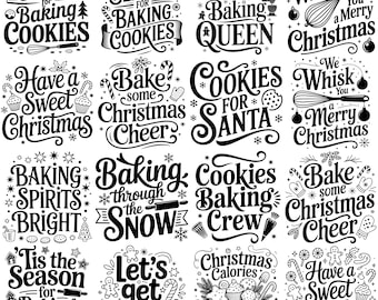 Funny Baking Quotes SVG and PNG Bundle, Kitchen Sayings for Aprons, Pot Holders & Towels, Baking Lover Cricut Files, Digital Download