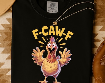 Grappige F-Caw-F kip SVG & PNG | Schreeuwende haan meme clipart | Gekke kip digitale kunst | Boerderijdier shirt ontwerp downloaden