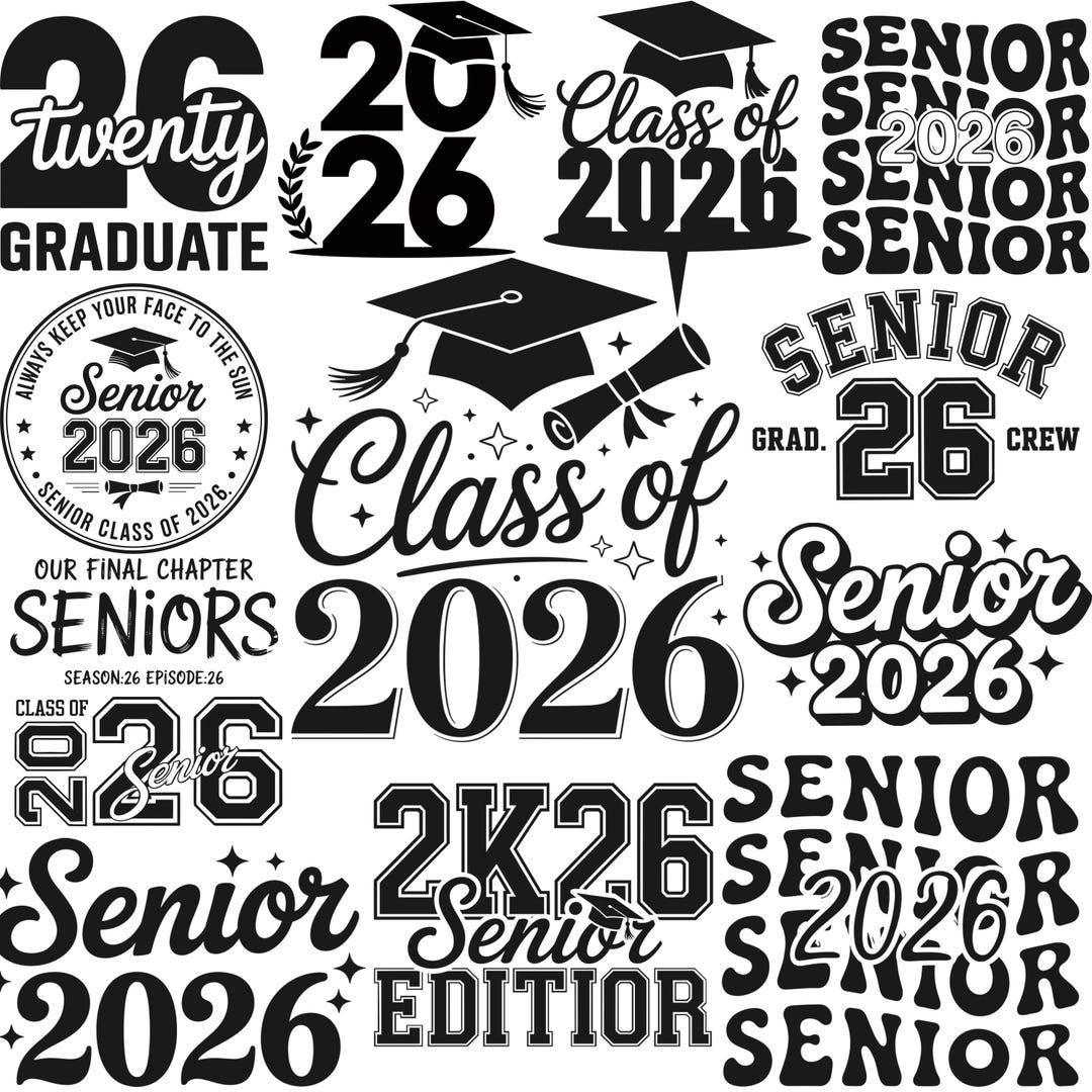 Senior 2026 SVG Bundle | Class of 2026 Graduation Shirt Design | High ...