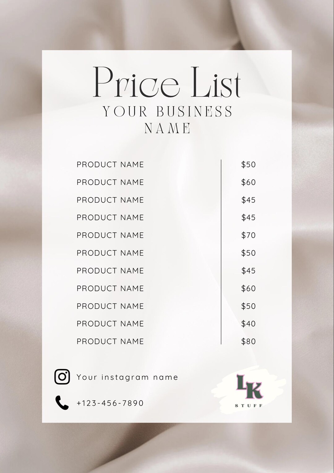 Editable Price List Template for Small Business | Canva Price List ...