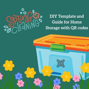 DIY Smart QR Code Storage Bin Label Instant Digital Download Template and Tutorial