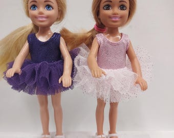 Chelsea Handmade TuTu & Leotard Ballet Outfits lot of 2 Made To Fit 6" Doll
