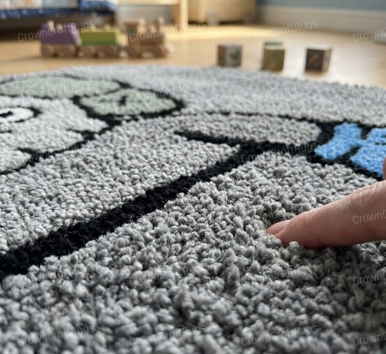 KAWS Inspired Tufted Rug, New Zealand Wool Cartoon Carpet, Streetwear Hypebeast Decor image 5