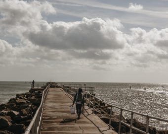 Fisherman Jetty Coastal Photography Print | Ocean Fishing Wall Art
