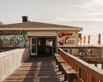 Grill Boardwalk Photography Print | Seaside Beach Wall Art