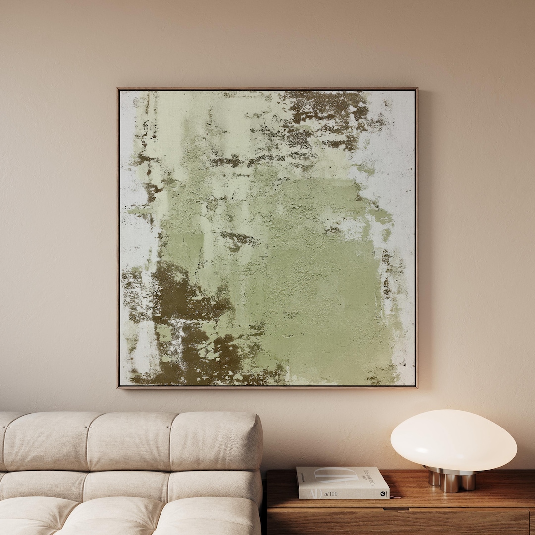 Sage Green Textured Abstract Art Print, Modern Minimalist Earthy Wall ...