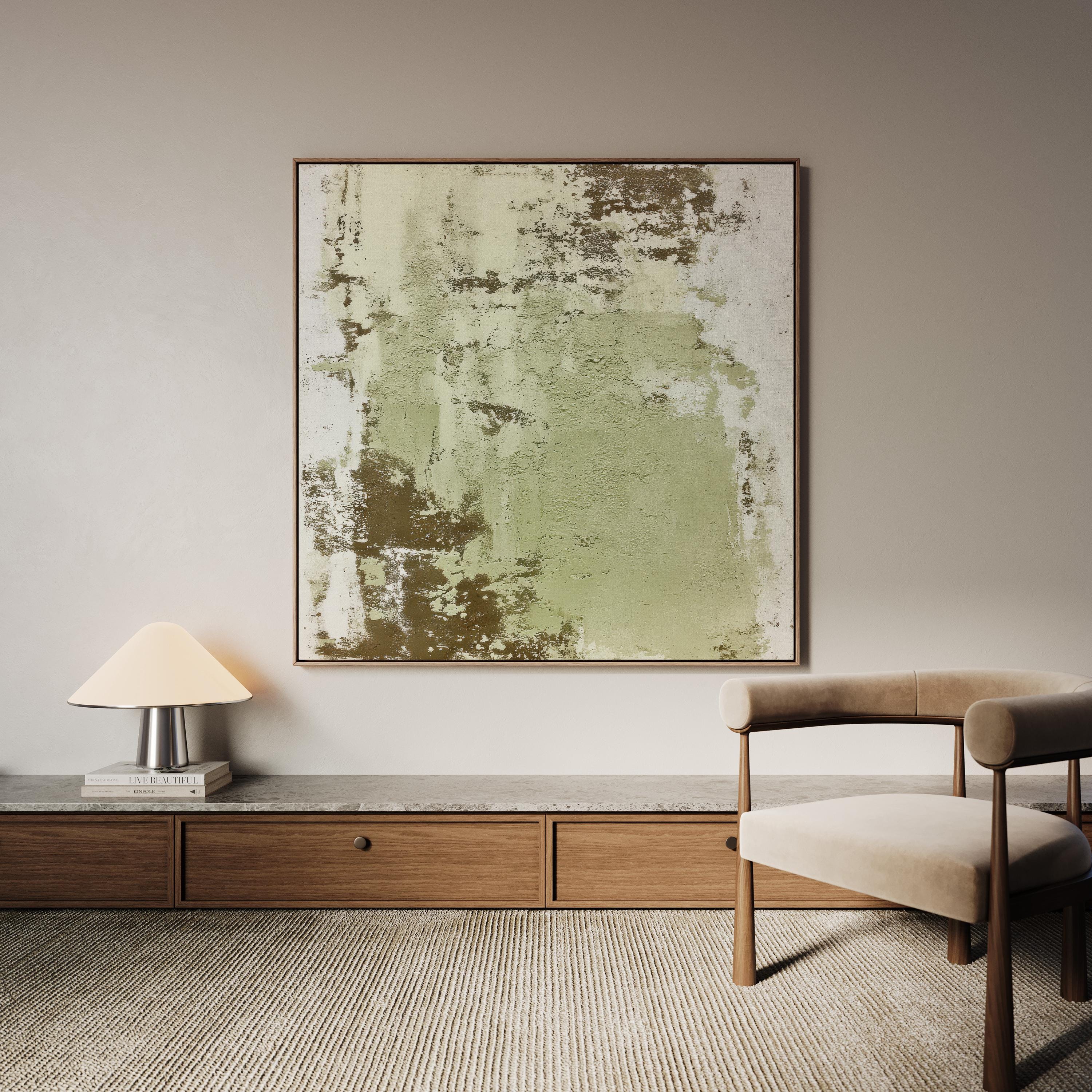 Sage Green Textured Abstract Art Print, Modern Minimalist Earthy Wall ...