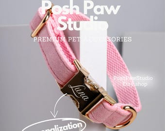 Arnés y correa personalizados para perro, color rosa, de terciopelo, con lazo y soporte para bolsa de excrementos, arnés antitirones para cachorro.