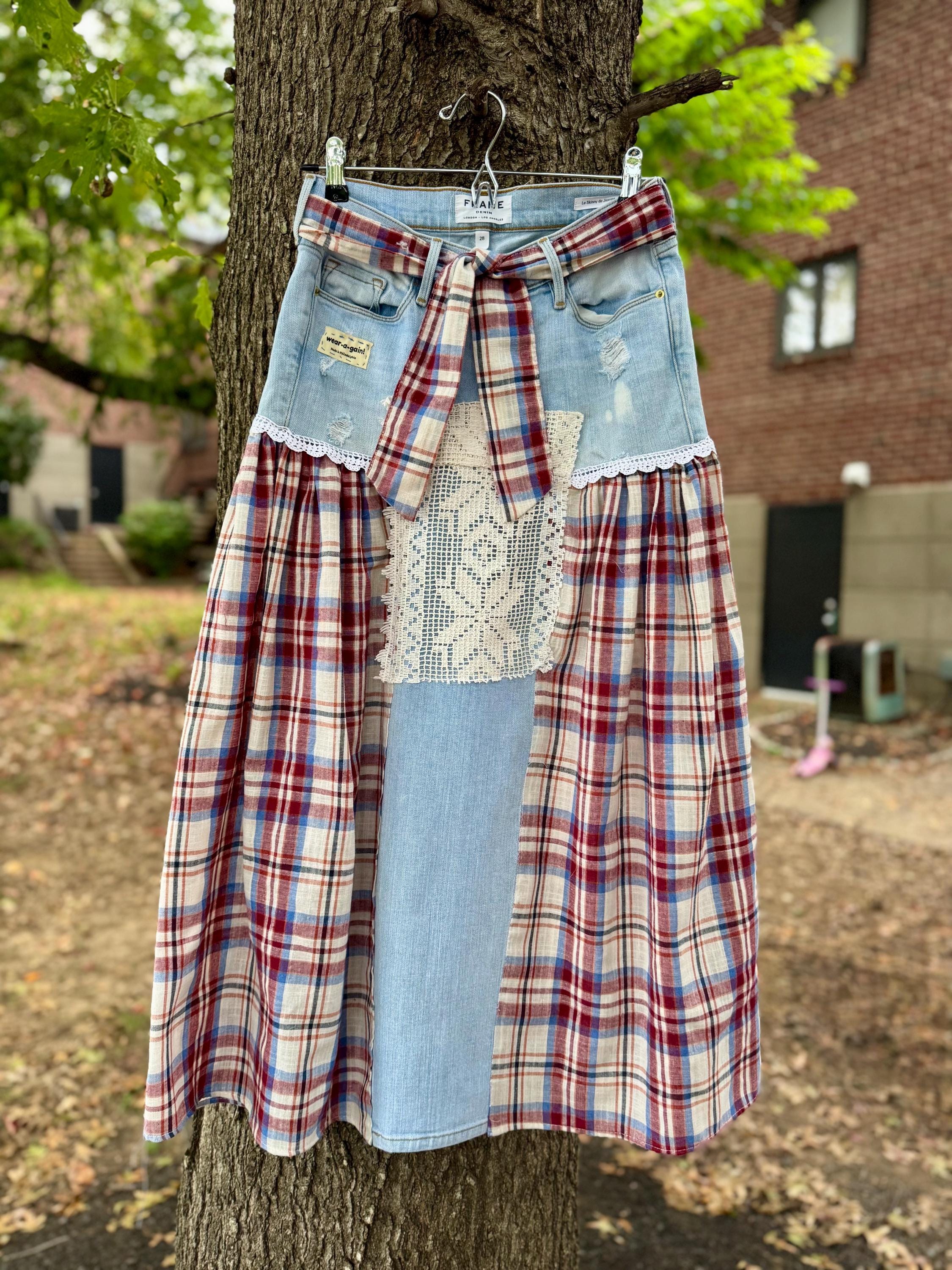 Boho Denim Skirt