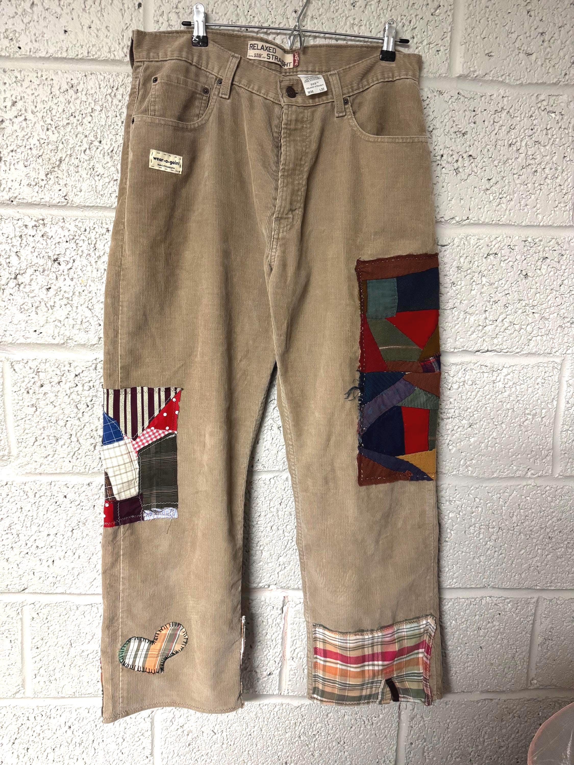Vintage patchwork jeans levi's - Gem 60s~ Levi's Crazy Cords