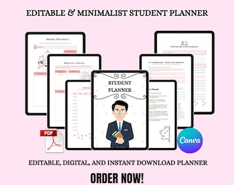 Bewerkbare leerlingplanner | Studierooster, opdrachtentracker en studieorganisator voor studenten