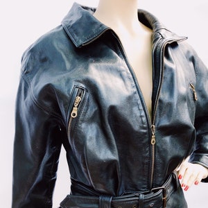 Vintage 80s Black Leather Motorcycle Jacket 1980s Bomber - Etsy