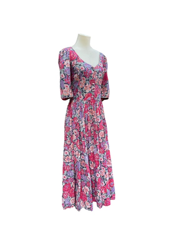 Vintage 80s iconic Laura Ashley floral midi dress… - image 7