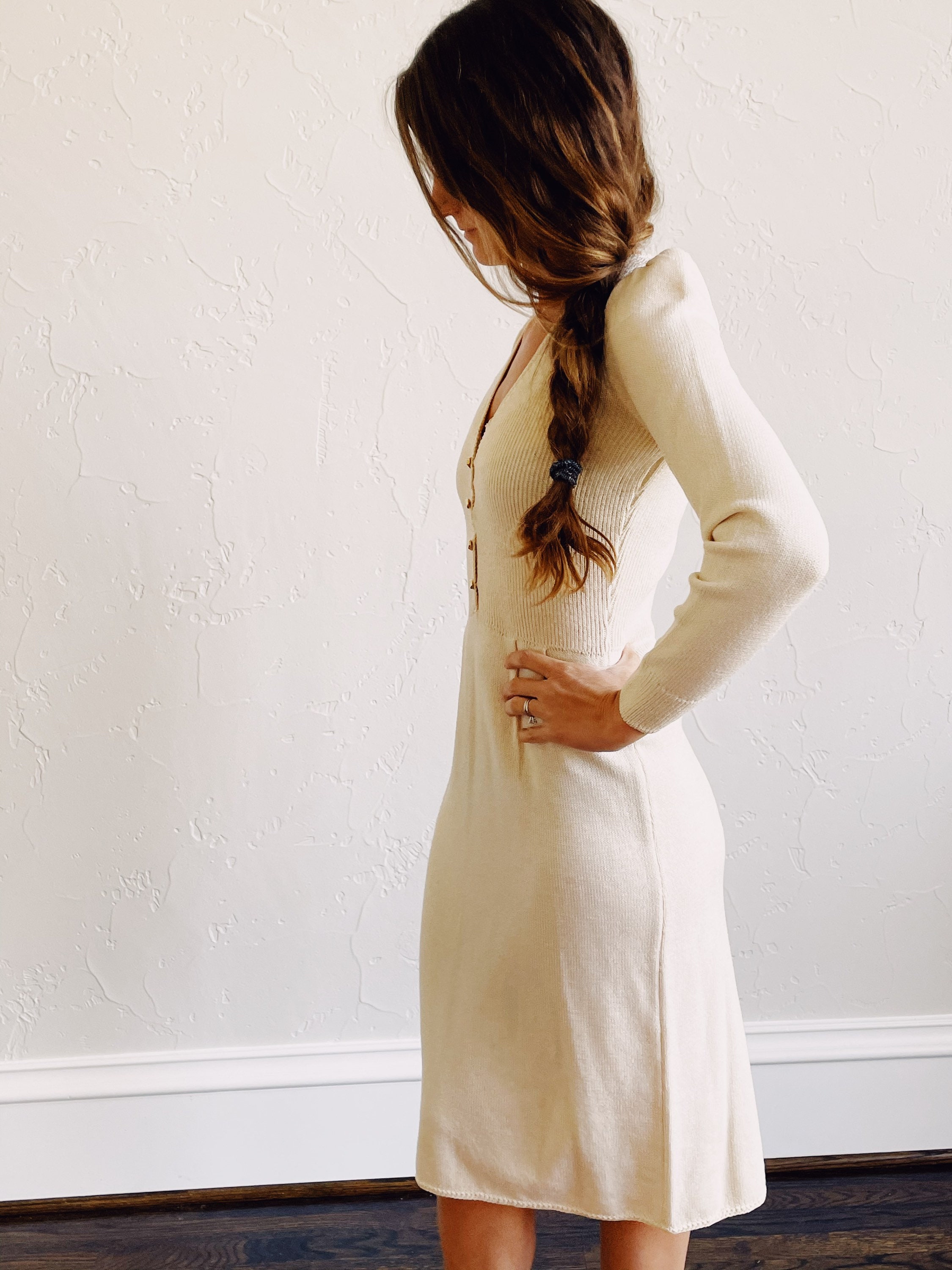 Robe De Soirée St John Vintage Années 80 - Noire, Manches Longues, Taille L, Occasion Très Bon état