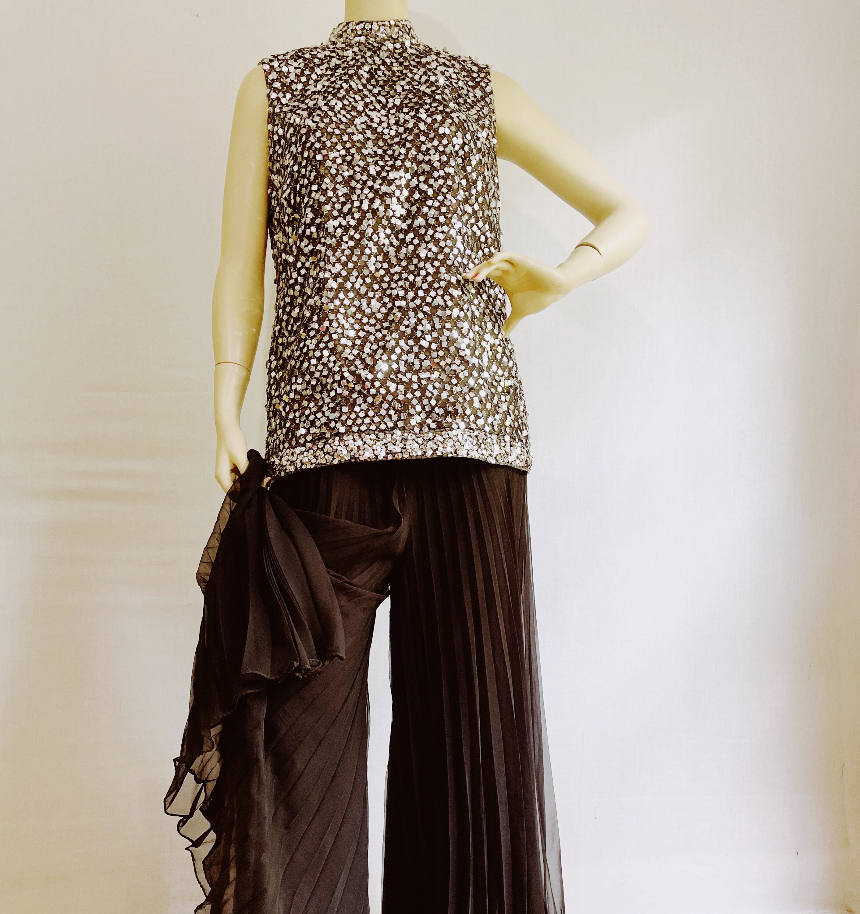 【極美品】60s Vintage Bespoke Black Trousers unique-vintage-1950s-black-