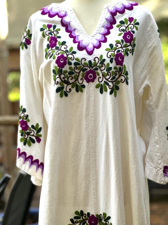 Incredible Precious Holy Grail Rare 70s Pintuck Mexican Lace Trimmed Maxi Dress