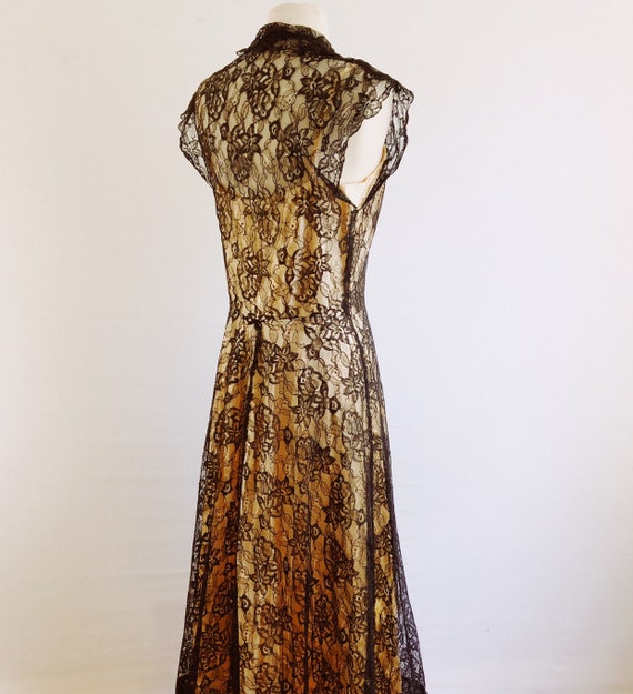 Vintage 30s black lace evening dress - 1930s Old … - image 7