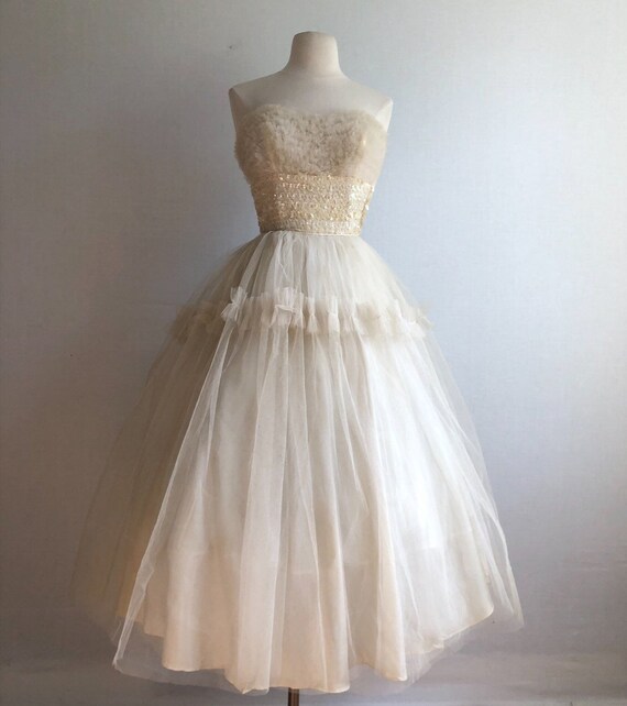 50s strapless dress