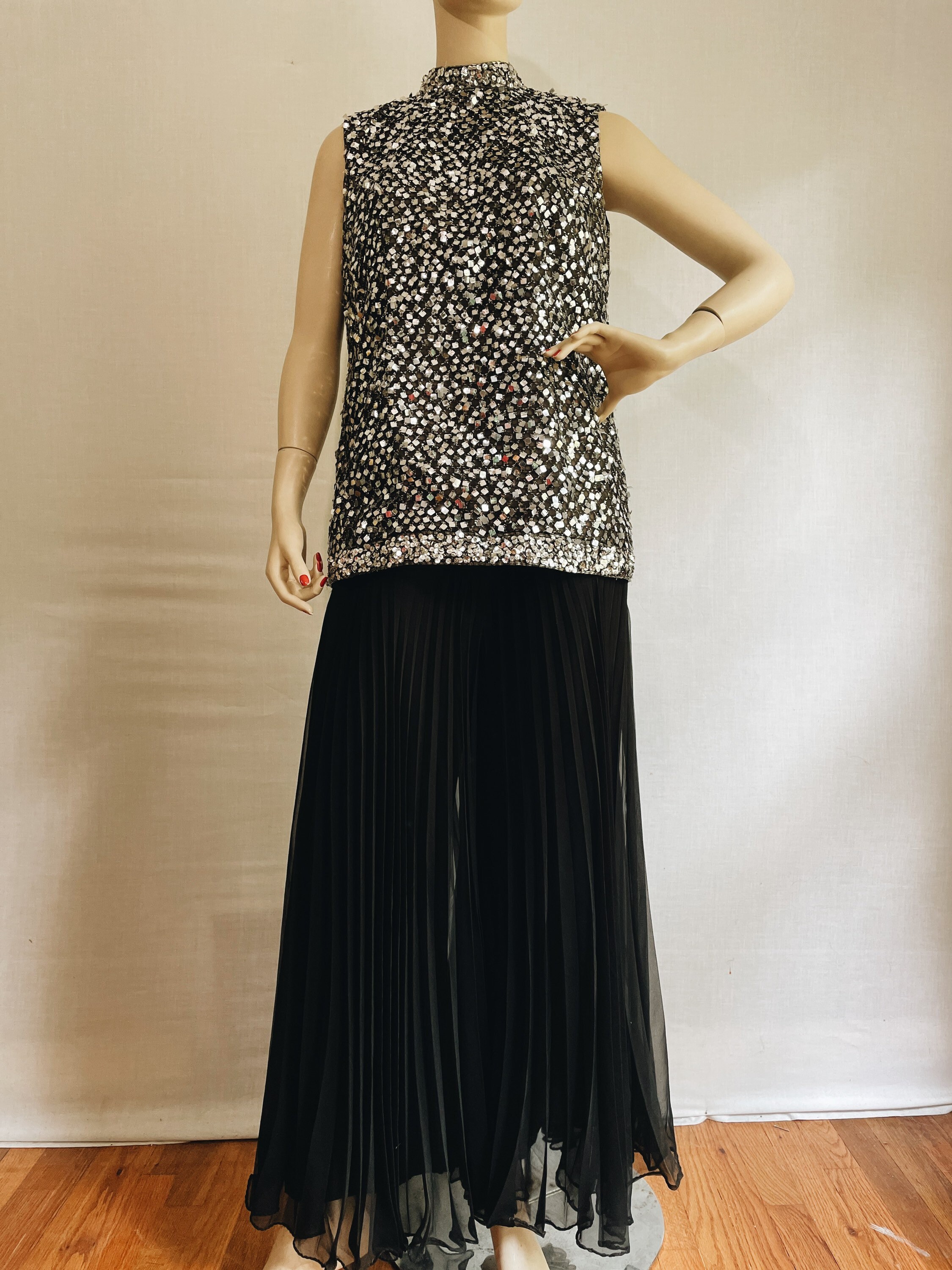 Vintage 60s Jack Bryan Palazzo Pant Cocktail Outfit-mod