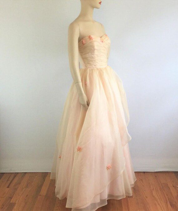 baby pink floor length dress