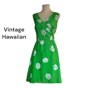 Vintage 60s bold graphic vibrant Hawaiian dress-1960s Malia Honolulu floral summer dress resort wear vacation dress - L