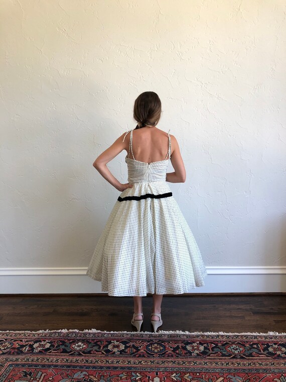 1950s Dotted Swiss Chiffon Party Dress: Vintage S… - image 4