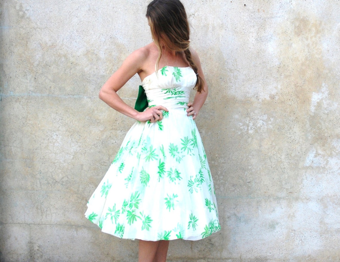 strapless full skirt dress