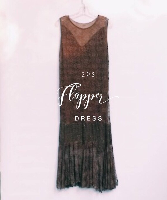 Antique 20s deco flapper dress- roaring 20s  brow… - image 3