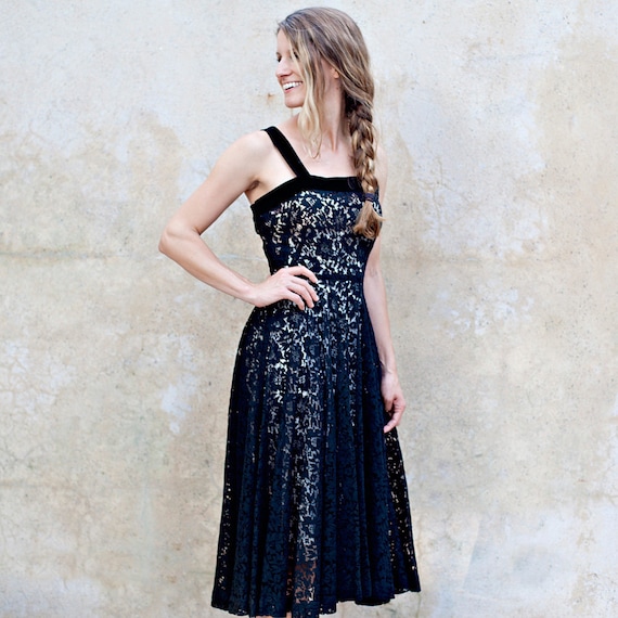 black cotton lace dress