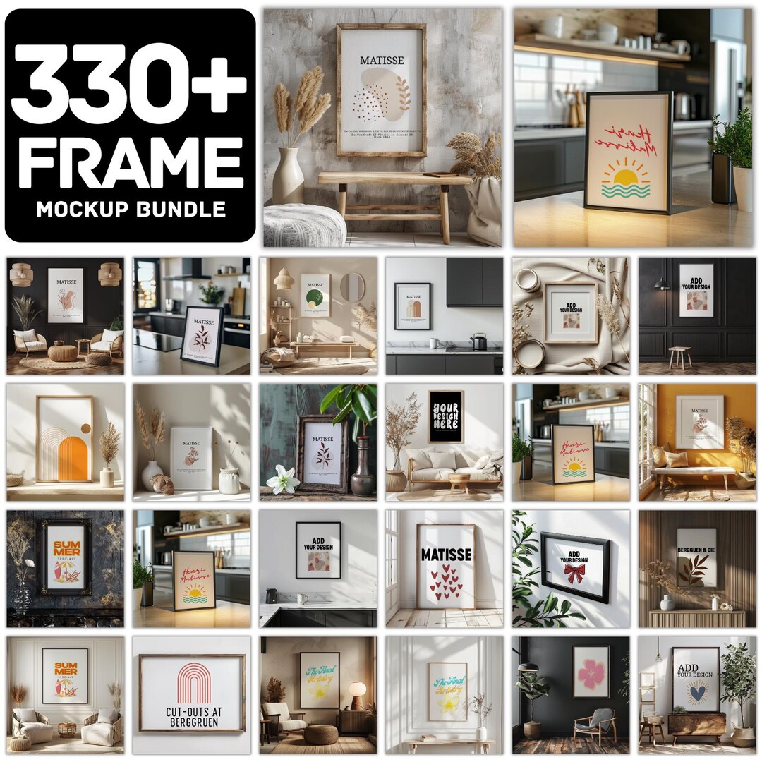 Customizable Program Frames Premium PSD Wall Art Frame Mockup Bundle: 330+ Customizable Frames for ...