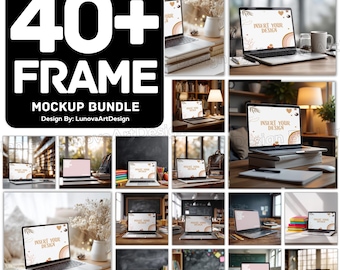 MacBook Mockup PSD | Laptop Mockup | Minimalist Photoshop Mockup | Beige Aesthetic Mockup | Digital Download for POD Sellers