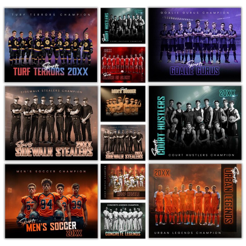 Photoshop Sports Template Bundle | 10 PSD Athlete Banners | Editable ...