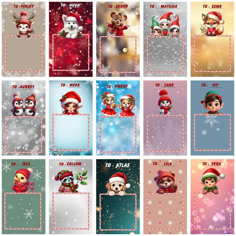 50X Jumbo Christmas Card Template PSD Bundle, Kids Treat Card Mock Up