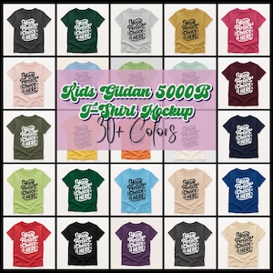 May include: A mockup of children's t-shirts in various colors, each displaying the text "Your Perfect Choice Is Here" in white. The image showcases a variety of colors, including green, blue, pink, and black, with the text centered on each shirt.