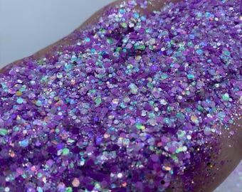 Figment - Iridescent Purple Chunky Glitter Mix: Polyester Glitter, Solvent Resistant 2oz