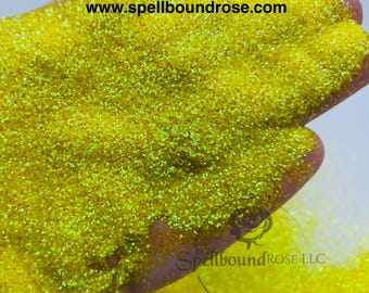 Iridescent Lemon Yellow Fine Glitter, Polyester,  2oz, John Lemon, Shaker Option