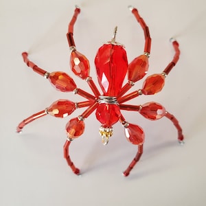 Beaded Christmas Spider / Good Luck Ornament/ Christmas Spider Legend/Christmas Ornament/ Christmas Décor/ Hallowe’en ~ Red Collection