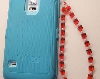 Beaded Phone Charm Strap, Cell Phone Charm, Y2K 90s Phone Charm, Phone Accessories, Phone Wrist Strap, Phone Lanyard, Crystal Bead Strap