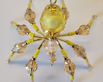Beaded Christmas Spider / Jewelled Spider/ Christmas Spider Legend/Christmas Ornament/ Christmas Décor/ Hallowe’en ~ Topaz Collection