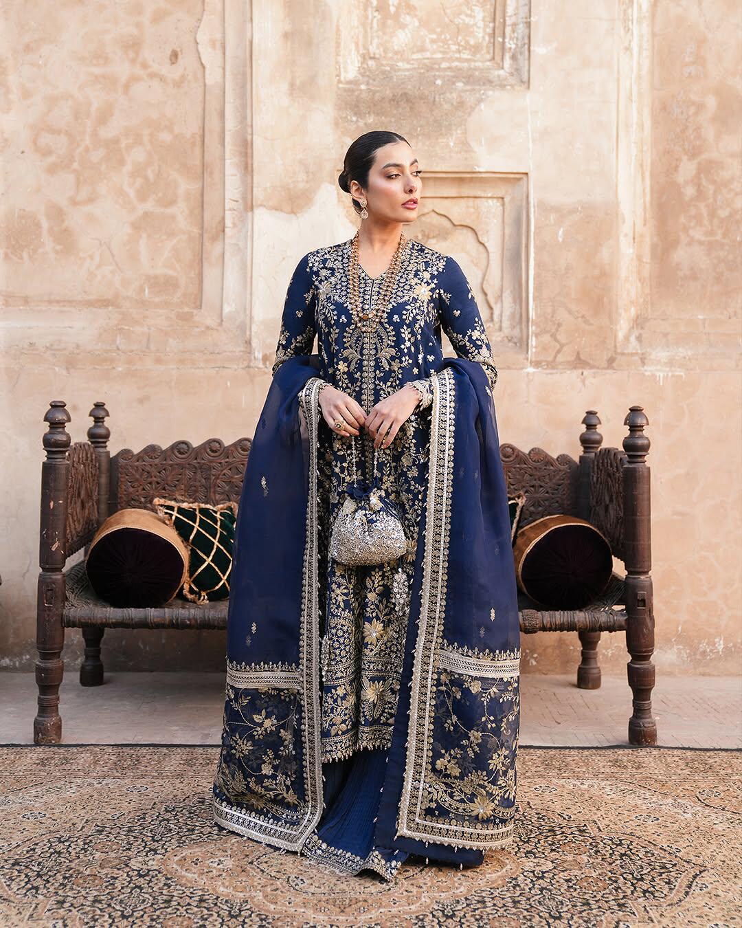 faiza saqlain blue dress Terylin  Faiza Saqlain