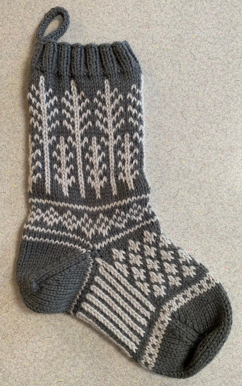 Chunky Knit Christmas Stocking Pattern, Colorwork Design (PDF Pattern ...