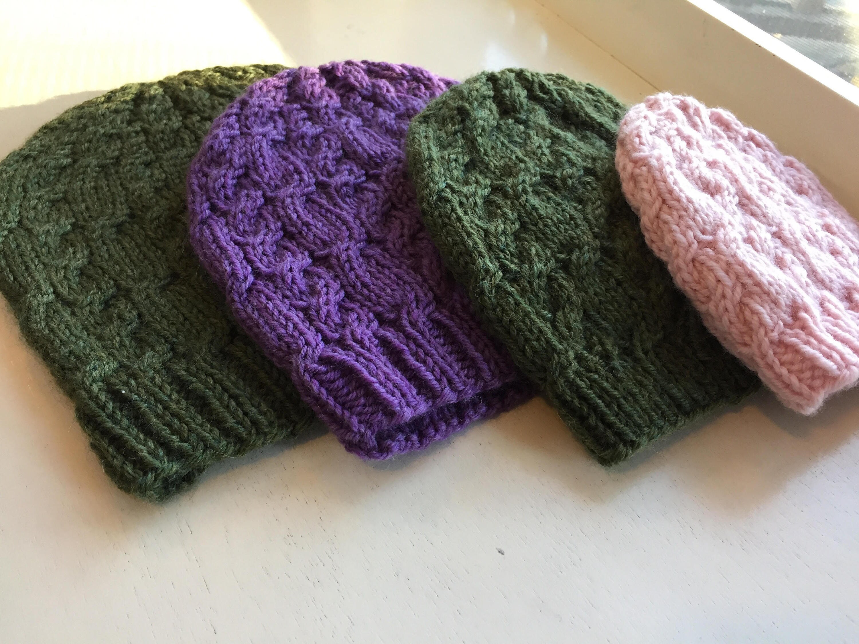 Gracie Cabled Hat Knitting Pattern, Four Sizes (PDF Pattern) - Etsy