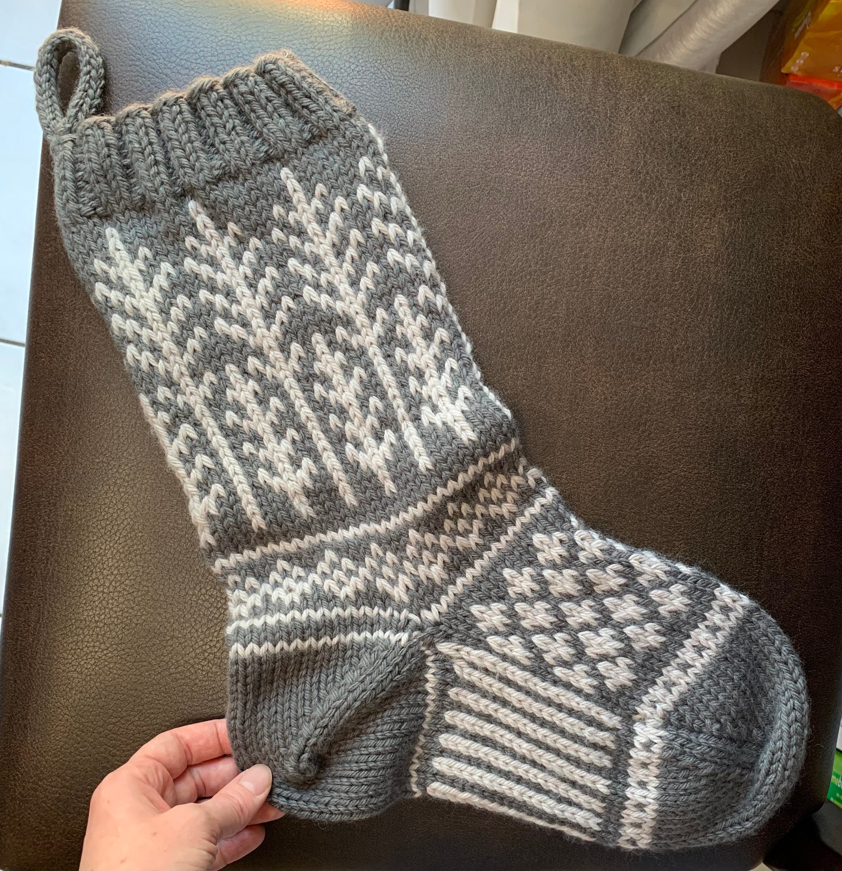 Chunky Knit Christmas Stocking Pattern, Colorwork Design (PDF Pattern ...