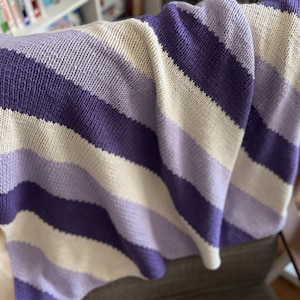 Lilliann Mae Blanket Knitting Pattern, Beginner Colorwork (PDF Pattern)